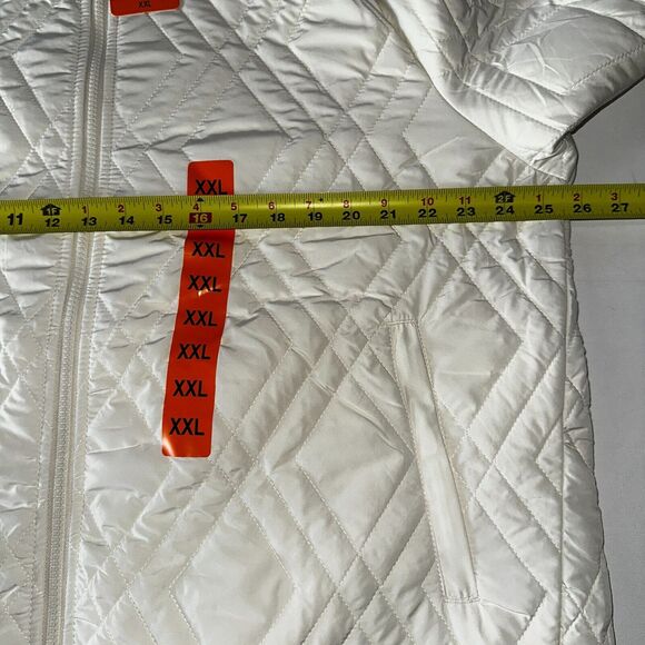Voyager Womens Quilted Jacket XXL Cream Water-Resistant Full Zip Lightweight NWT - Picture 6 of 14